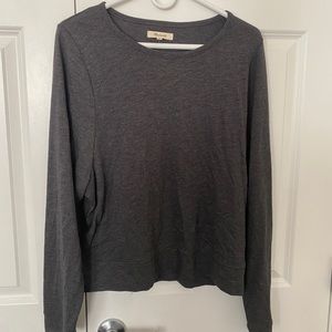 Gray long-sleeved Madewell t-shirt